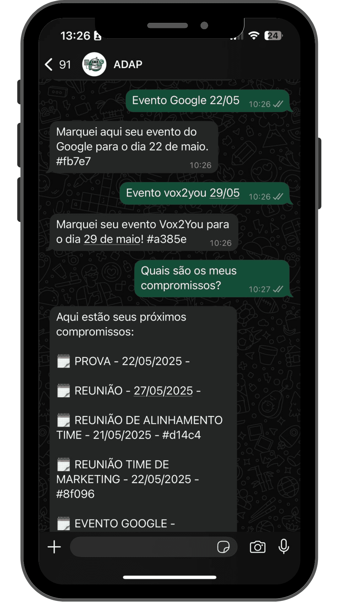 Exemplo funcionamento de compromissos.